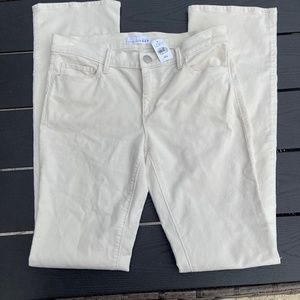 LOFT womens white corduroy modern boot cut pants, size 27 (4) NWT